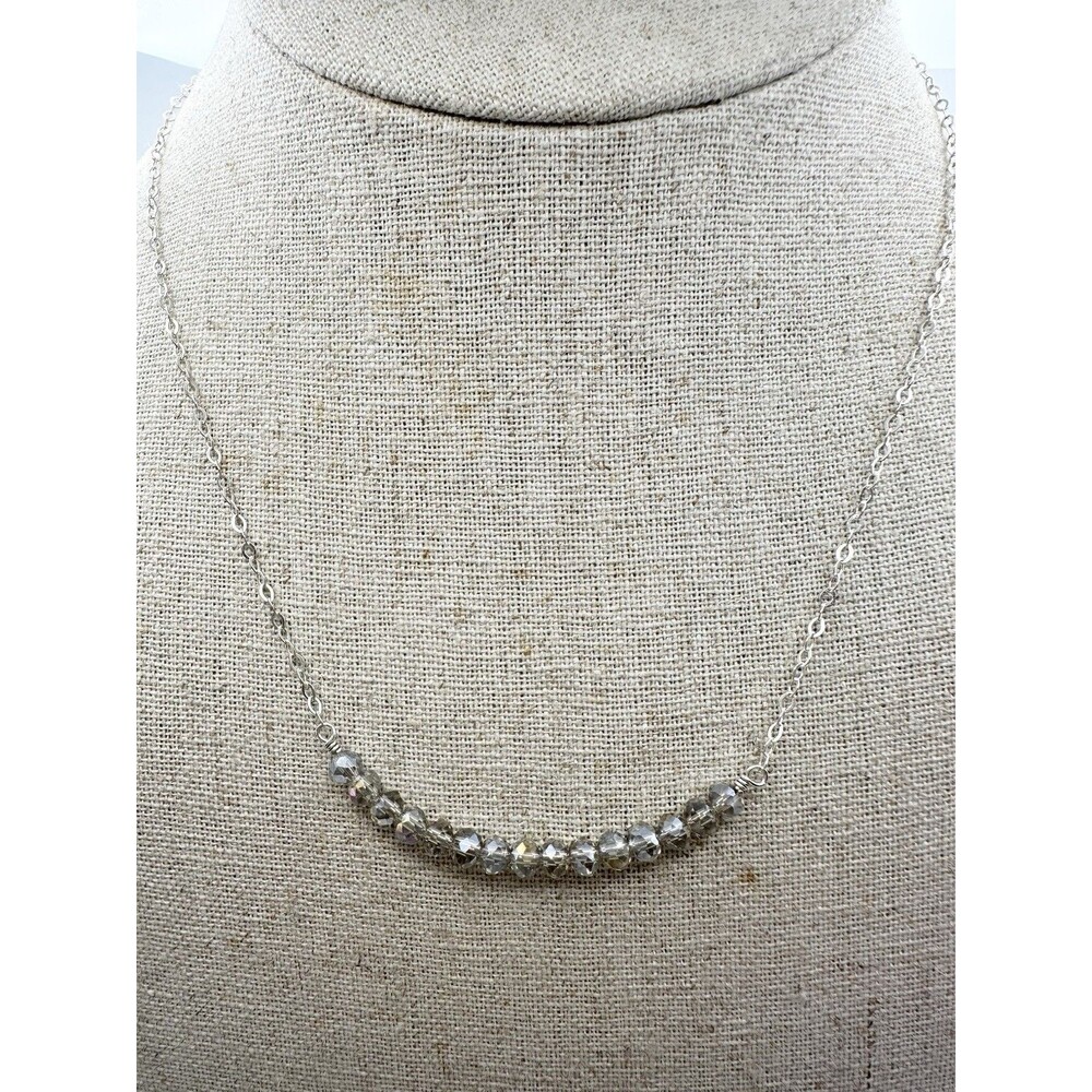 925 Sterling Silver Made With Swarovski Crystal Element Necklace 18”